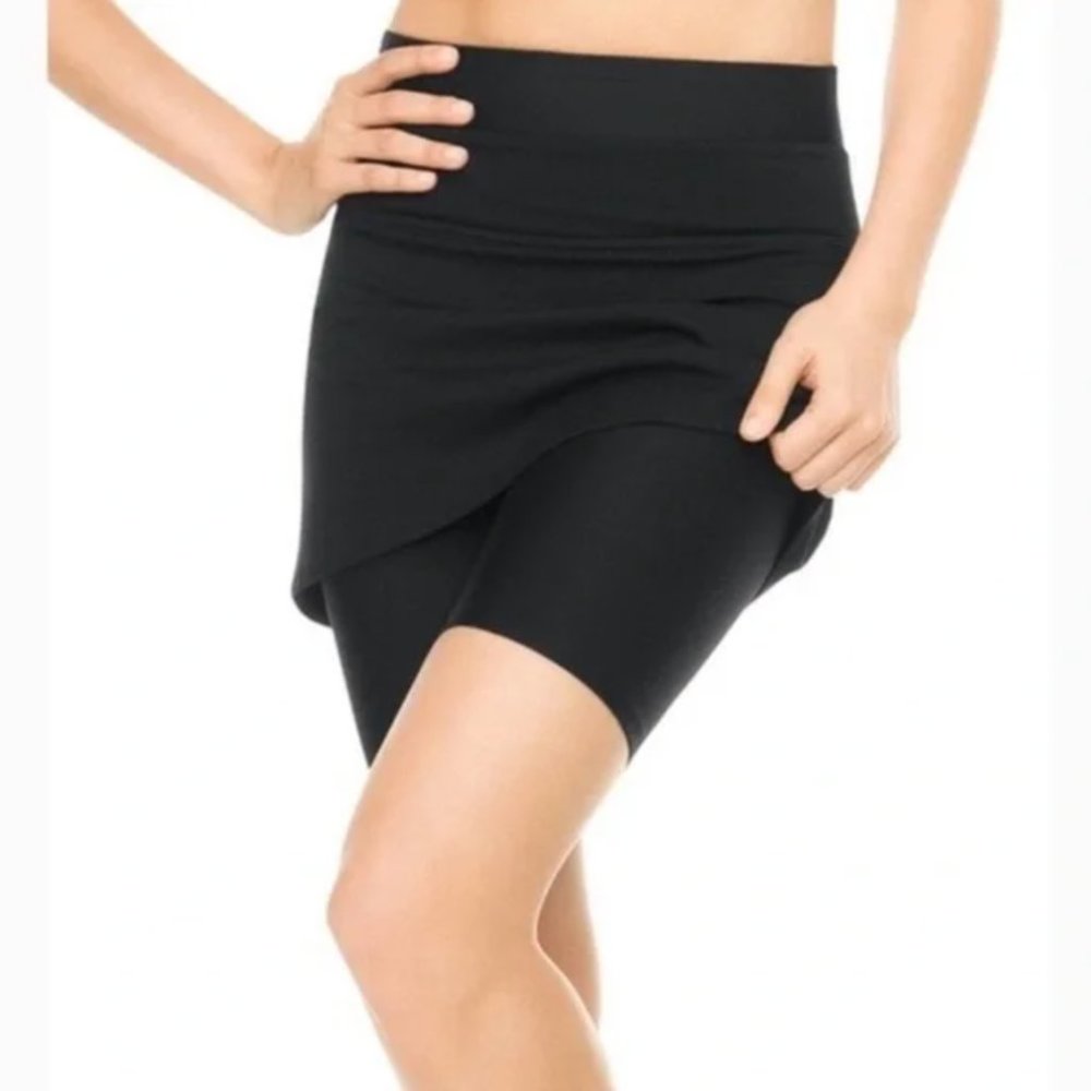 SPANX Black Bagel Buster Power Skort Tennis Skirt, Sz M